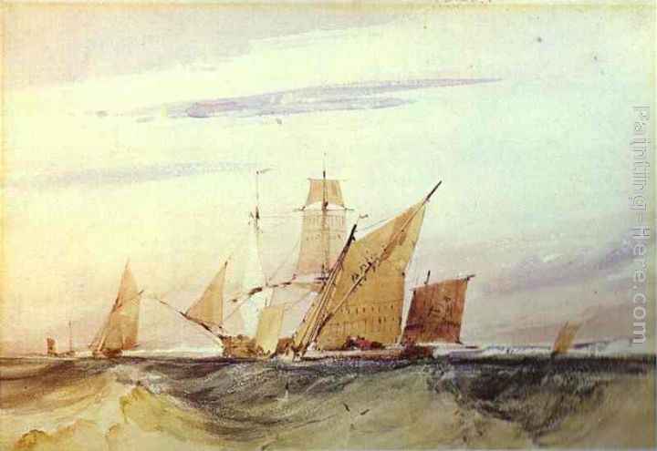 Shipping Off the Coast of Kent painting - Richard Parkes Bonington Shipping Off the Coast of Kent art painting